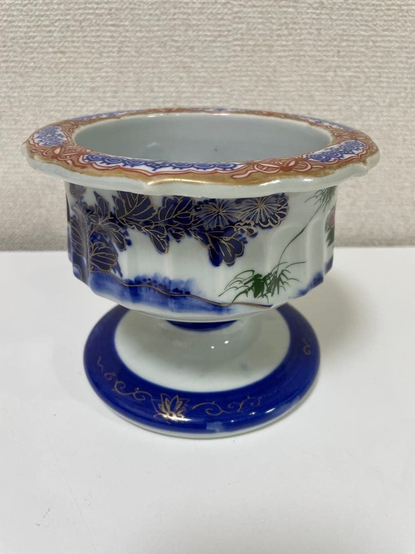【現状品】古伊万里 盃洗 染付 朱塗 金彩 割烹 懐石 アンティーク レトロ