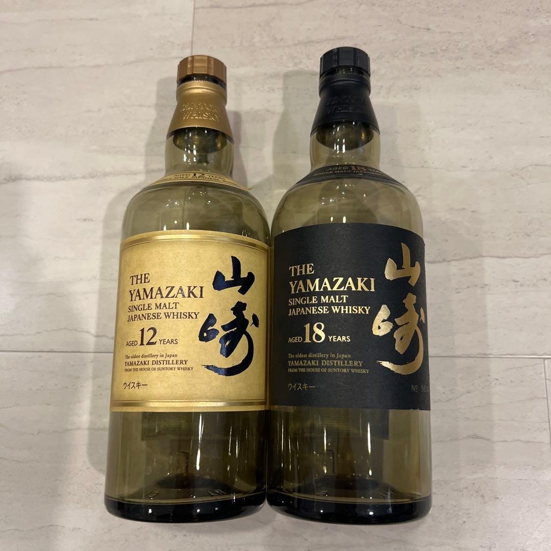山崎18年　12年　空箱　からビン