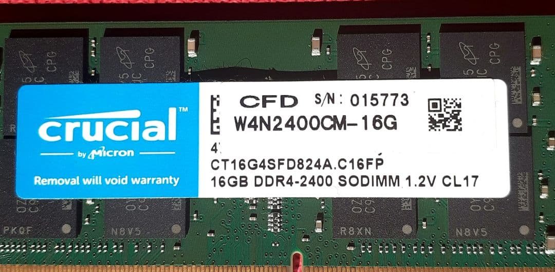 Crucial CFD 16GB DDR4-2400 SODIMM メモリ